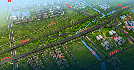 京港澳高速、省道102与四港联动大道组合式互通立交